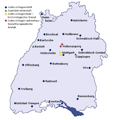 Landkarte Justizvollzug